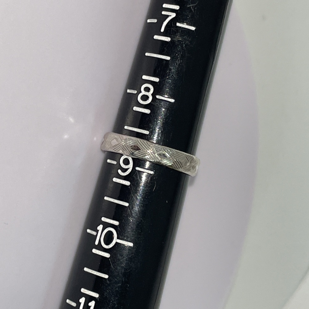 Solid 14k White Gold Stackable Band Ring - image 4